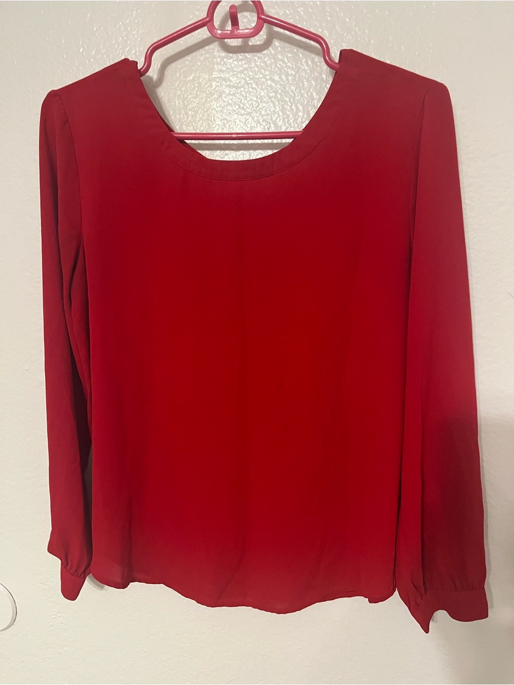LOFT Red Long-Sleeve Blouse